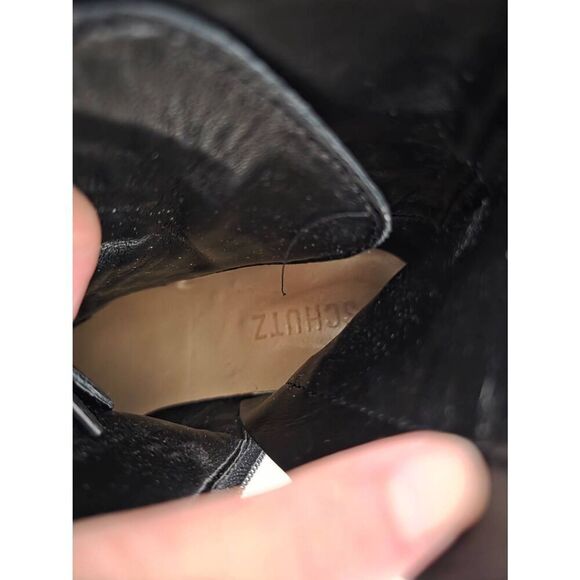 SCHUTZ Marieta Croc Embossed Leather Booties 7B - Picture 7 of 9